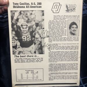 Tony Casillas Oklahoma Sooners Spotlight Signed